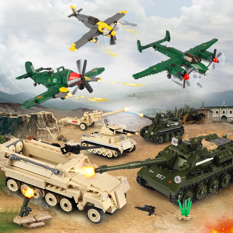 Sluban WW2 airplane tank German Soviet figures building blocks world war ii 2 Compatible legoed military armor vehicles sets
Sluban WW2 airplane tank German Soviet figures building blocks world war ii 2 Compatible legoed military armor vehicles sets