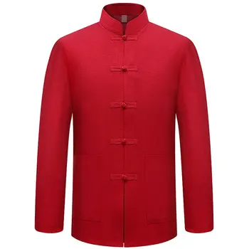 New Male Cotton Shirt Traditional Chinese Men Coat Clothing Kung Fu Tai Chi Uniform Autumn Spring Long Sleeve Jacket for Man 
New Male Cotton Shirt Traditional Chinese Men Coat Clothing Kung Fu Tai Chi Uniform Autumn Spring Long Sleeve Jacket for Man