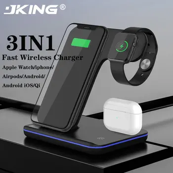 JKING 3in1 Fast Wireless Charger Dock Stand for iPhone 11 Pro Max Samsung iWatch 4 3 2 1 Airpods Wirless Charging Station
JKING 3in1 Fast Wireless Charger Dock Stand for iPhone 11 Pro Max Samsung iWatch 4 3 2 1 Airpods Wirless Charging Station