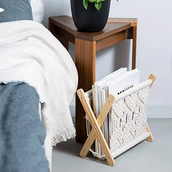Macrame azine Rack Small Boho azine Holder Storage Basket Standing Rack for Books, Newspapers, Notebook
Macrame azine Rack Small Boho azine Holder Storage Basket Standing Rack for Books, Newspapers, Notebook