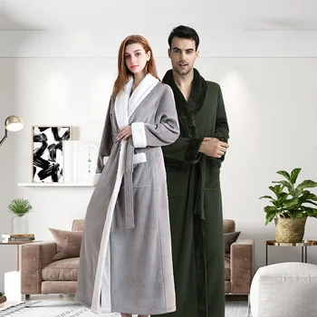 Flannel Winter Lovers Kimono Gown Long Women Sleepwear Thick Coral Fleece Nightwear Home Clothing Bathrobe Intimate Lingerie
Flannel Winter Lovers Kimono Gown Long Women Sleepwear Thick Coral Fleece Nightwear Home Clothing Bathrobe Intimate Lingerie
