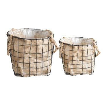 Retro Wrought Iron Linen Flowerpot Storage Basket Dirty Clothes Basket Creative Flowerpot Potted Plant Basket
Retro Wrought Iron Linen Flowerpot Storage Basket Dirty Clothes Basket Creative Flowerpot Potted Plant Basket