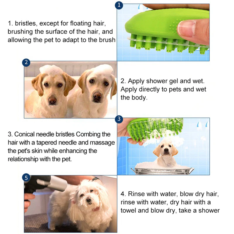 Pet Bath Brush Great Grooming Comb For Shampooing And Massaging Dogs Bristles Gently Removes Loose Hair Fur, Easy To Clean
Pet Bath Brush Great Grooming Comb For Shampooing And Massaging Dogs Bristles Gently Removes Loose Hair Fur, Easy To Clean