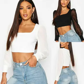 Sexy Women's See through Lace Mesh Sheer Long Sleeve Crop Top T Shirt Blouse Tee
Sexy Women's See through Lace Mesh Sheer Long Sleeve Crop Top T Shirt Blouse Tee