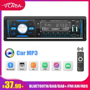 

VCACA M4 Bluetooth Car Multimedia Player DAB/DAB+/FM/AM/RDS/USB TF Card RCA 1din 60W AutoRadio Tuner Audio Stereo Aux Input