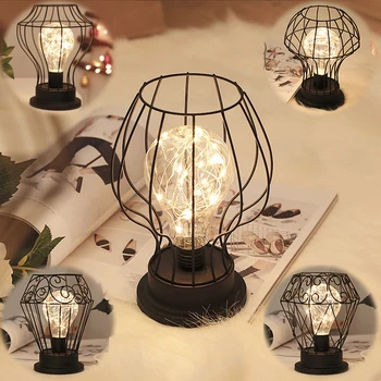 Desktop decoration retro wrought iron lamp LED Fairy Garland table lamp bedroom bedside garden Christmas Styling night light
Desktop decoration retro wrought iron lamp LED Fairy Garland table lamp bedroom bedside garden Christmas Styling night light