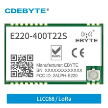 433MHz LoRa Module LLCC68 470MHz 22dBm Long Range IPEX/Stamp Hole UART WOR Wireless Transmitter Receiver CDEBYTE E220-400T22S
433MHz LoRa Module LLCC68 470MHz 22dBm Long Range IPEX/Stamp Hole UART WOR Wireless Transmitter Receiver CDEBYTE E220-400T22S