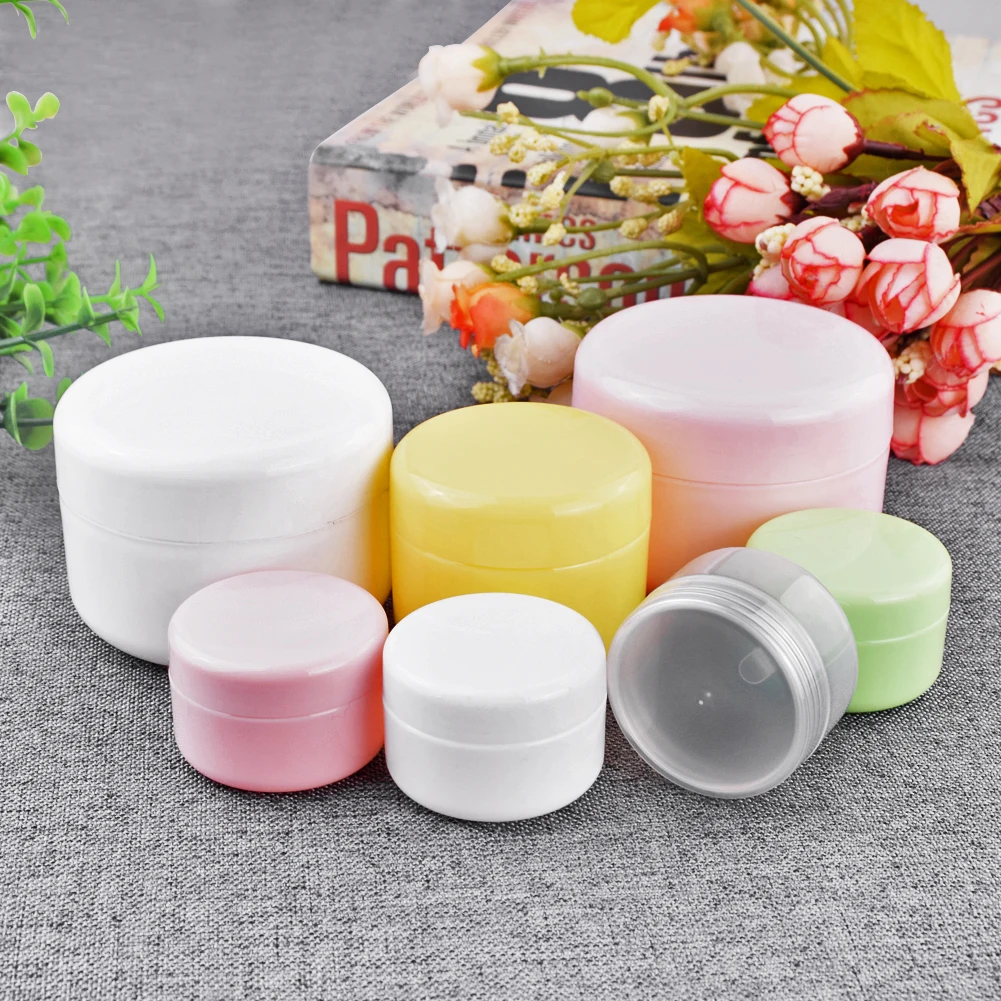 

20g/50g/100g Storage Refillable Cream Lotion Cosmetic Container Plastic Empty Makeup Jar Pot 5 Colors Bottles Jars Travel Face