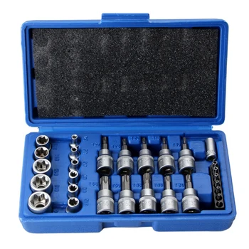 29PCS/Set Vanadium Steel Sleeve Socket Set & Bit Male Female E&T Sockets with Torx Bit Tool Screwdriver Bit Socket Set 
29PCS/Set Vanadium Steel Sleeve Socket Set & Bit Male Female E&T Sockets with Torx Bit Tool Screwdriver Bit Socket Set