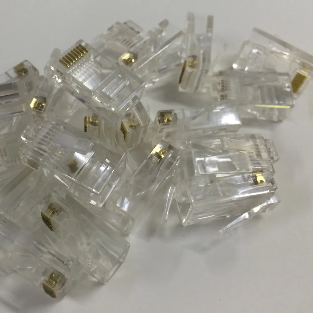10 шт./лот ультратонкие белые Разъемы Cat5 Cat5e сетевой разъем rj45 металлический