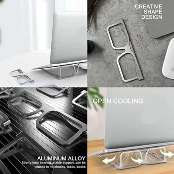 Glasses Shape Design Laptop Holder For MacBook Air Notebook Laptop Stand Aluminum alloy Foldable Laptop Pro Pad Holder Past K4P3
Glasses Shape Design Laptop Holder For MacBook Air Notebook Laptop Stand Aluminum alloy Foldable Laptop Pro Pad Holder Past K4P3
