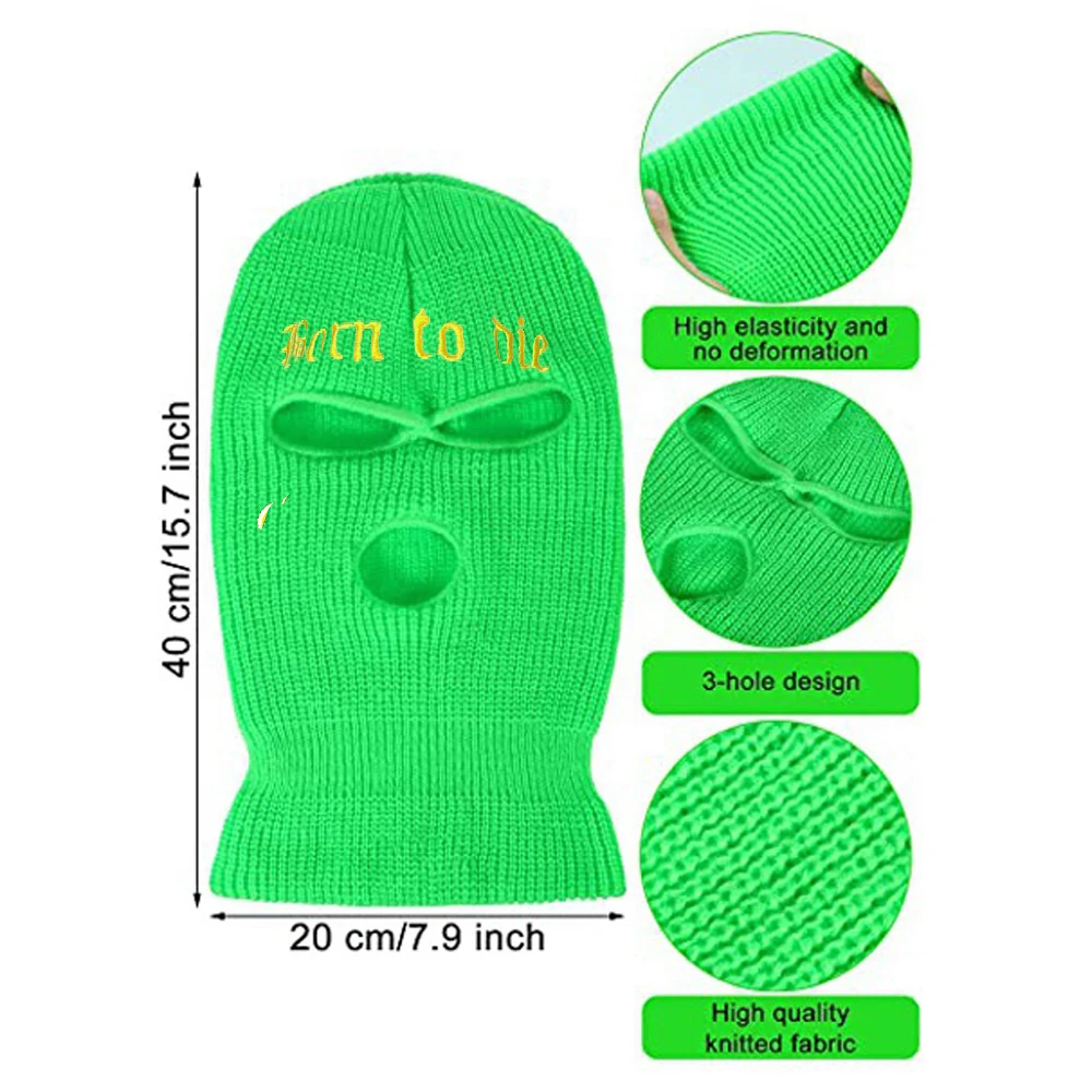 Fashion Limited Embroidery Ski Mask Born To Die Tactical Mask 3 Hole