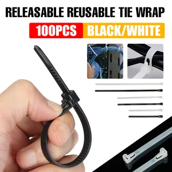 150x8mm/200x8mm/300x8mm 100Pcs Black Nylon Plastic Releasable Reusable Cable Tie Zip Wraps Ratchet Ties Wire
150x8mm/200x8mm/300x8mm 100Pcs Black Nylon Plastic Releasable Reusable Cable Tie Zip Wraps Ratchet Ties Wire