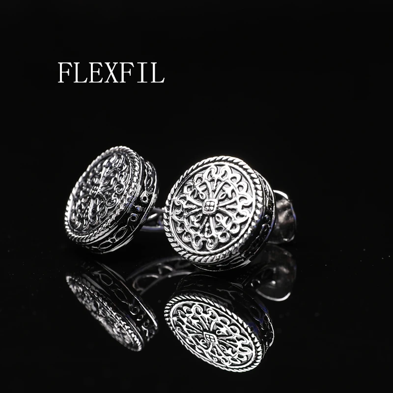 

FLEXFIL Sparta style shirt cufflink for mens designer metal Cuff link Button male High Quality Luxury Wedding Free Shipping