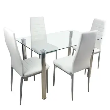 110cm Modern Dining Table Set 4 Chairs Tempered Glass Dining Table Rectangular Kitchen Table And Chairs Set SKU64512970
110cm Modern Dining Table Set 4 Chairs Tempered Glass Dining Table Rectangular Kitchen Table And Chairs Set SKU64512970