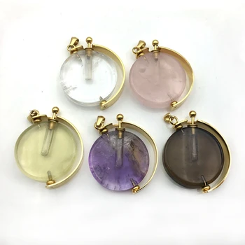 natural round shape swing vial rotate gems stone Perfume Bottle clear quartz amethysts Essential Oils Diffuser gold necklace
natural round shape swing vial rotate gems stone Perfume Bottle clear quartz amethysts Essential Oils Diffuser gold necklace