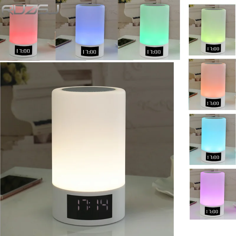 RUZSJ Portable Wireless Speaker Touch Control 7 Color LED Night Light Lamp Alarm clock Smart timing can Mobile Phone connector
RUZSJ Portable Wireless Speaker Touch Control 7 Color LED Night Light Lamp Alarm clock Smart timing can Mobile Phone connector