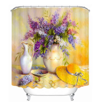 3d Shower Curtains Vase Flowers Color Painting Pattern Waterproof Bathroom Curtains Thickened Fabrics Bath Curtain Customizable 
3d Shower Curtains Vase Flowers Color Painting Pattern Waterproof Bathroom Curtains Thickened Fabrics Bath Curtain Customizable
