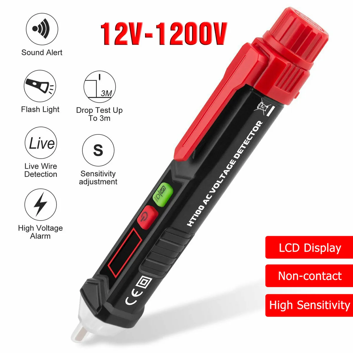 ZEAST AC/DC 12V/48V-1000V Digital Voltage Detectors Non-Contact Test Pencil Voltage Sensitivity Volt Electric Compact Tester Pen
ZEAST AC/DC 12V/48V-1000V Digital Voltage Detectors Non-Contact Test Pencil Voltage Sensitivity Volt Electric Compact Tester Pen