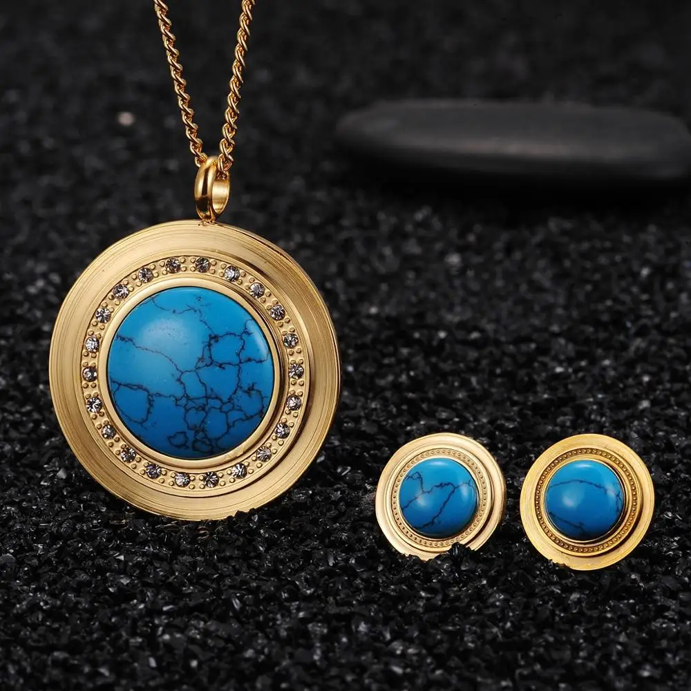 SDA Vintage Turquoise Jewelry Sets for Women Accessories Necklace And Earrings Party Gift
SDA Vintage Turquoise Jewelry Sets for Women Accessories Necklace And Earrings Party Gift