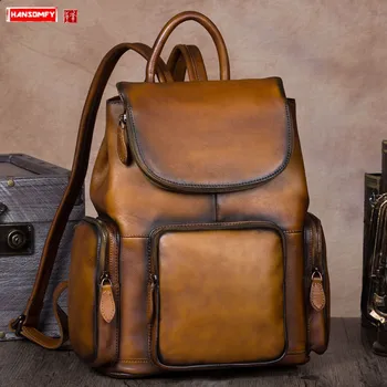 Vintage Leather Women Backpack Schoolbag Female Travel Backpacks Shoulder Bags First Layer Cowhide Retro 2020 New Fashion Ladies
Vintage Leather Women Backpack Schoolbag Female Travel Backpacks Shoulder Bags First Layer Cowhide Retro 2020 New Fashion Ladies