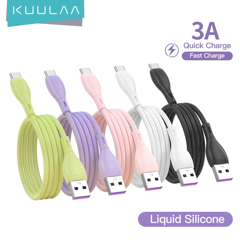 Кабель KUULAA Type C из жидкого силикона кабель для Samsung S10 S9 QC 3 0 быстрой зарядки Huawei Xiaomi
