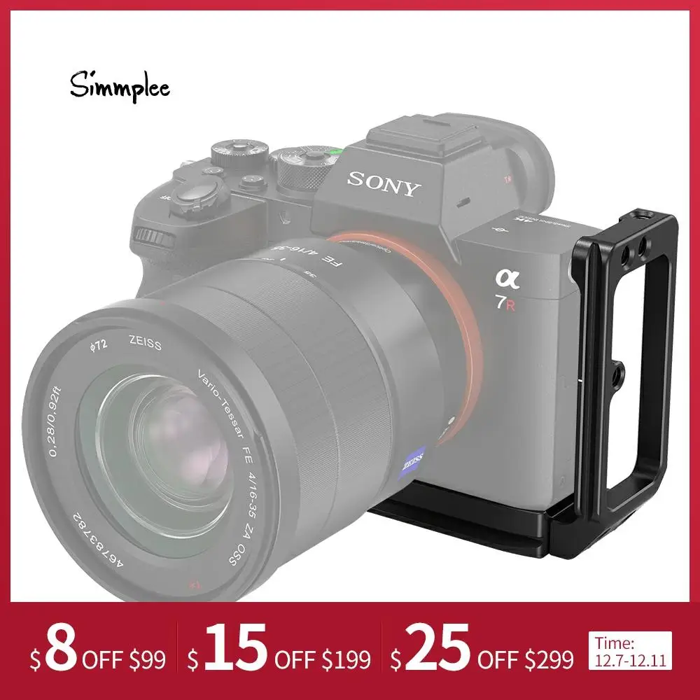 SmallRig Camera L-Bracket for Sony Alpha 7R IV and A9 II w/ Arca-Type 1/4" Accessory Threads Quick Release L plate 2939
SmallRig Camera L-Bracket for Sony Alpha 7R IV and A9 II w/ Arca-Type 1/4" Accessory Threads Quick Release L plate 2939