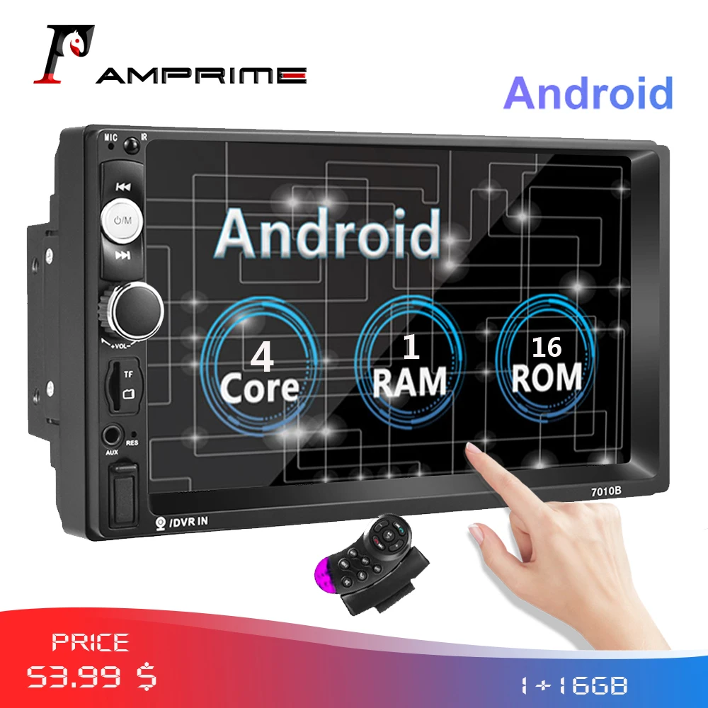 Автомагнитола AMPrime 7 дюймов Android 2 din с GPS Wi Fi MirrorLink USB MP5|Автомобильные