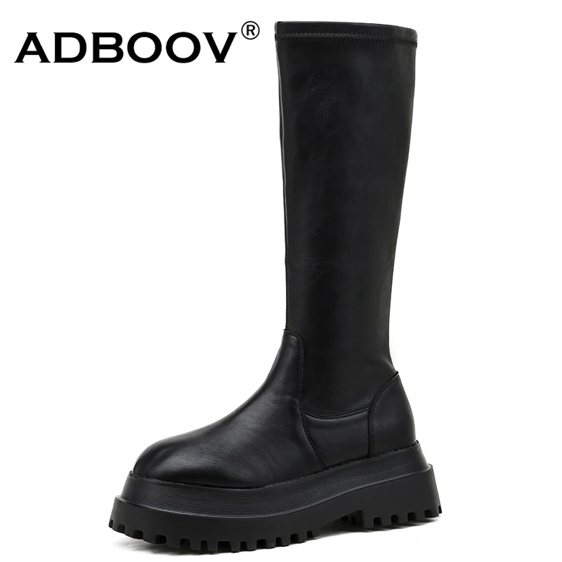 ADBOOV 2022 New Thick Sole Mid-calf Boots Women Side Zip Platform Leather Boots Shoes Ladies
ADBOOV 2022 New Thick Sole Mid-calf Boots Women Side Zip Platform Leather Boots Shoes Ladies