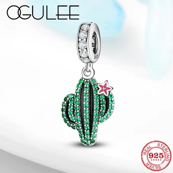 New 925 Sterling Silver Desert Flower Cactus Green CZ Fine Pendant Beads fit Original Pandora Charm Bracelets Jewelry Making
New 925 Sterling Silver Desert Flower Cactus Green CZ Fine Pendant Beads fit Original Pandora Charm Bracelets Jewelry Making