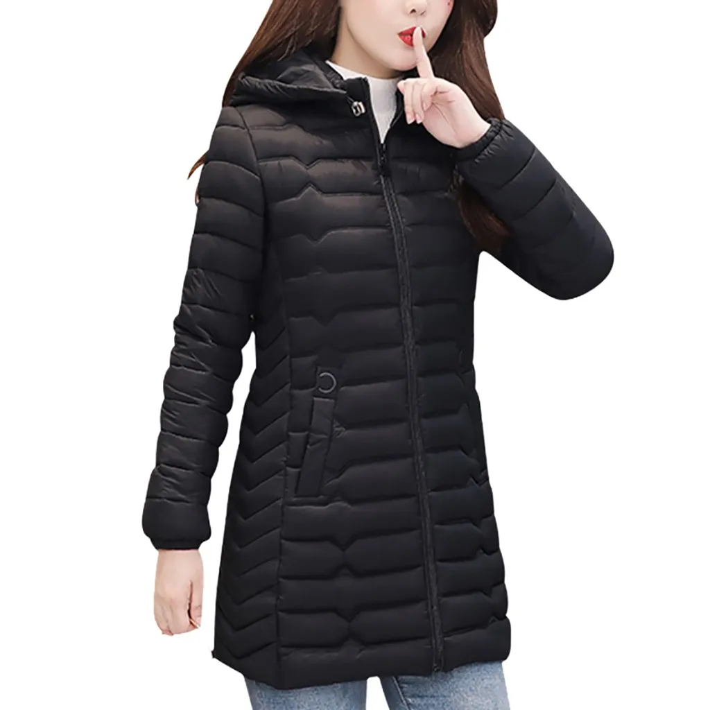 Фото Женская хлопковая куртка зимние парки женские утепленные топы с капюшоном плюс
