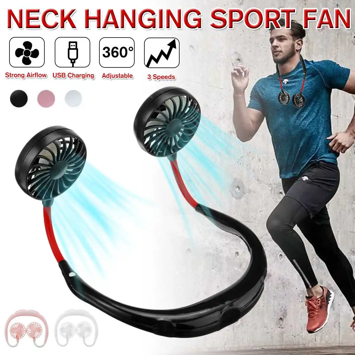 NEW 360° Adjustment USB Portable Fan Hands-free Neck Fan Hanging Rechargeable Mini Sports Fans 3 Gears Wearable Sport Fan
NEW 360° Adjustment USB Portable Fan Hands-free Neck Fan Hanging Rechargeable Mini Sports Fans 3 Gears Wearable Sport Fan
