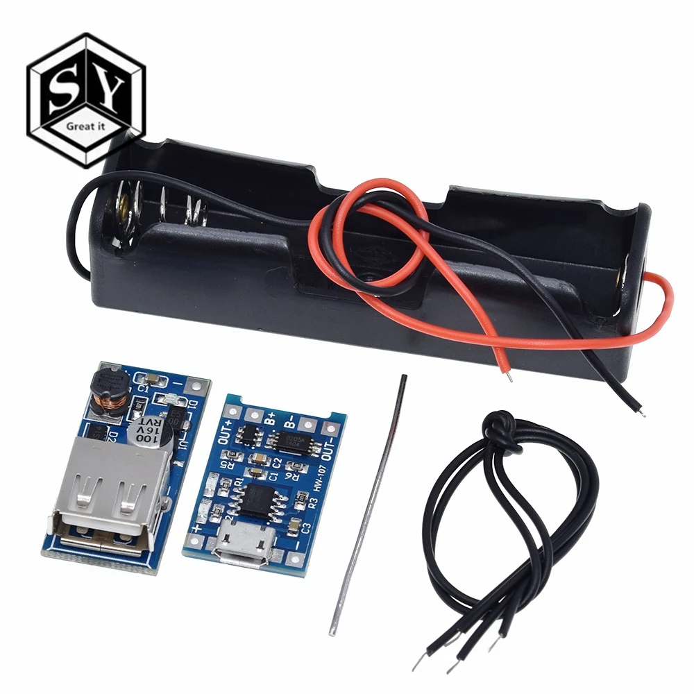 5V 1A Micro USB 18650 Lithium Battery Charging Board Charger Module+Protection Dual Functions TP4056
5V 1A Micro USB 18650 Lithium Battery Charging Board Charger Module+Protection Dual Functions TP4056