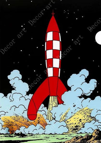 Приключения Tintin Space Mars Hiking Tibet Comics Картина на холсте ВИНТАЖНЫЙ ПЛАКАТ из крафт