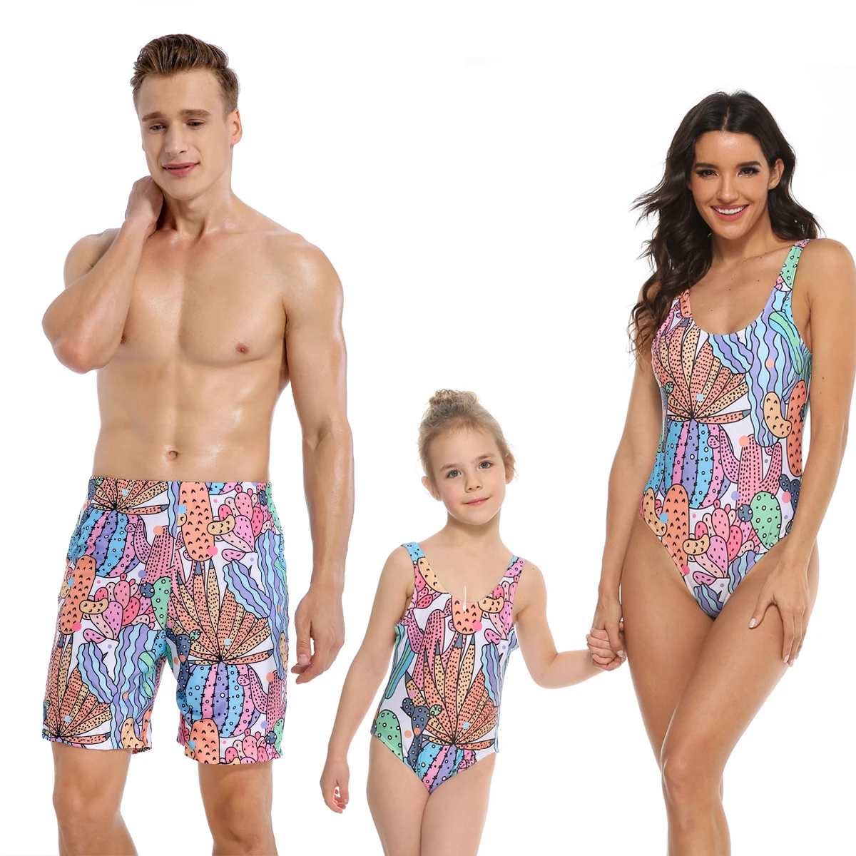Family Matching Swimsuit Bikini Bathing Suit Lot Colorful Cactus Print Parent-Child Swimsuit
Family Matching Swimsuit Bikini Bathing Suit Lot Colorful Cactus Print Parent-Child Swimsuit