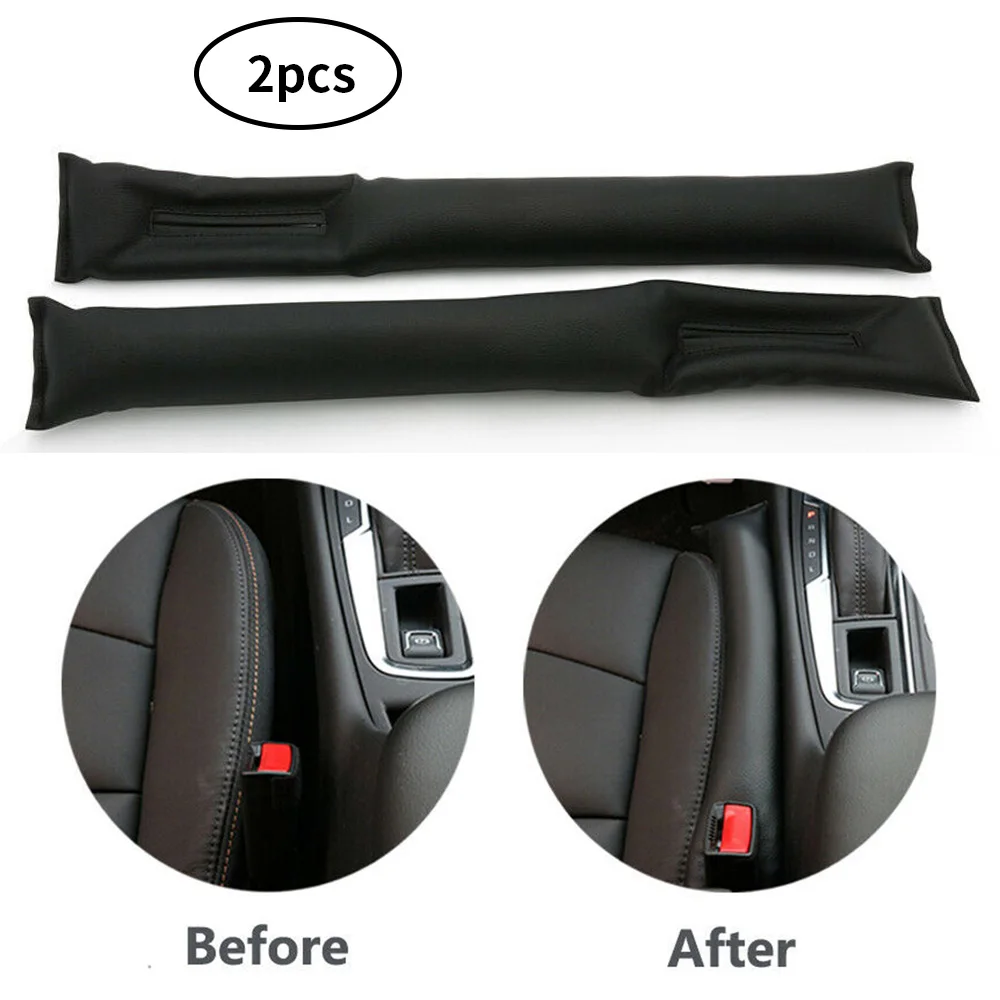 

2Pcs Soft Leather Car Seat Cover Gap Filler Stopper Auto Seat Cushion Crevice Gap Pad Fillers Leakproof Protector Car Accessorie