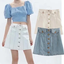 Dave&Di Summer Denim England High Street Pockets buttons Faldas Mujer Moda 2021 Sexy A-line Mini Skirt Women
Dave&Di Summer Denim England High Street Pockets buttons Faldas Mujer Moda 2021 Sexy A-line Mini Skirt Women
