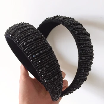 Bestessy Wide Brim Flocking Band Hair Accessories For Women Girls Vintage Black Beads Headbands Headwear Drop Shipping
Bestessy Wide Brim Flocking Band Hair Accessories For Women Girls Vintage Black Beads Headbands Headwear Drop Shipping