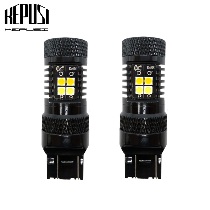 

2x T20 7443 W21/5W Dual Color Type White Amber Yellow Switchback LED 3030 16smd LED DRL Turn Signal Parking Light Bulbs 12V 24V