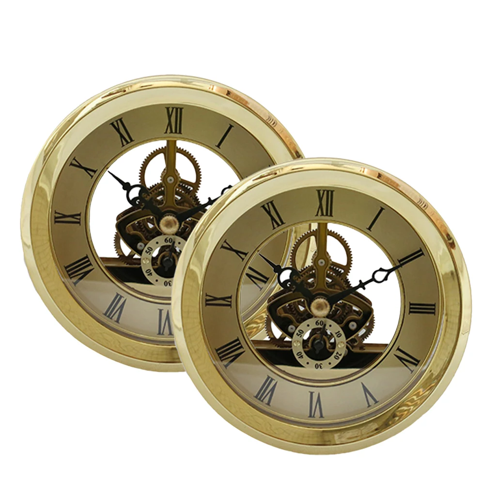1 Pair Novelty Quartz Movement 103mm Clock Insert Fit Diameter 3.58 Inch/91 mm Hole - Gold 1 Pair Novelty Quartz Movement 103mm Clock Insert Fit Diameter 3.58 Inch/91 mm Hole - Gold