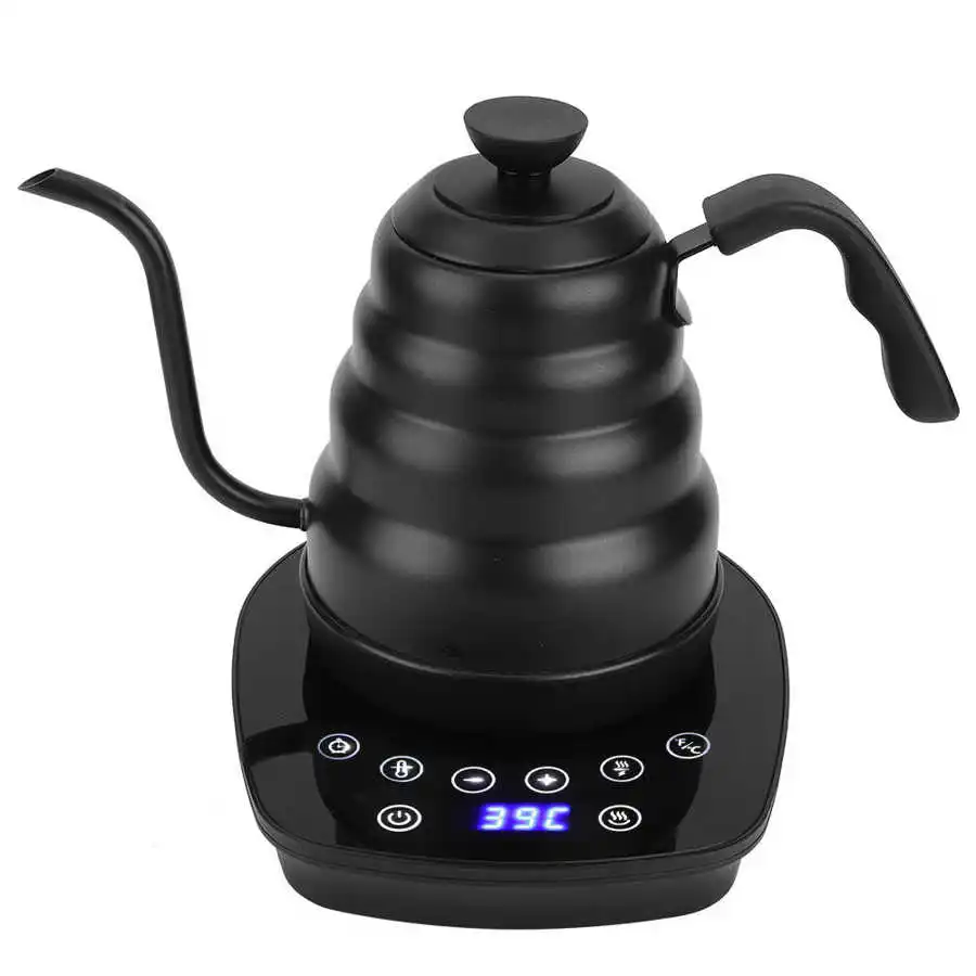 Electric Coffee Tea Kettle w/ Display Screen Variable Temperature Control Gooseneck Heating Pot for Kitchen Black EU AC220-240V
Electric Coffee Tea Kettle w/ Display Screen Variable Temperature Control Gooseneck Heating Pot for Kitchen Black EU AC220-240V