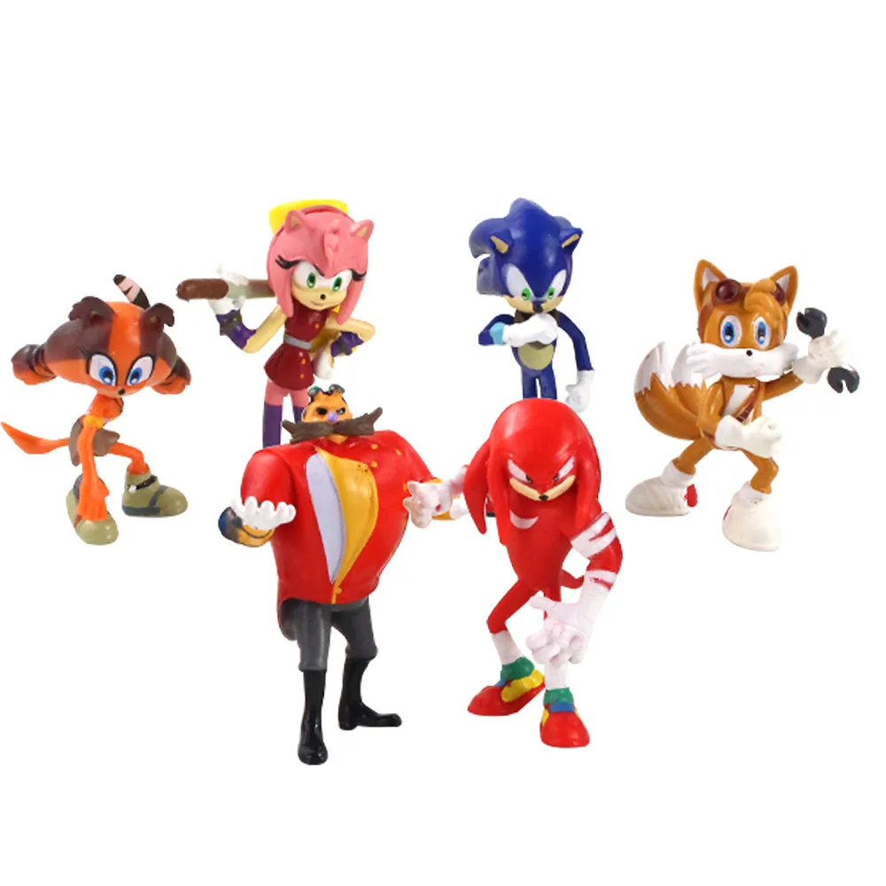 5-7cm 6pcs/set Sonic Boom Rare Dr Eggman Shadow Tails Characters PVC Sonic Action Figures Model Toy gifts for children