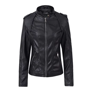 Autumn Spring PU Leather Women Slim Short Mandarin Collar Coat Faux Leather Jacket Zipper Moto Biker Women Jacket Outwear
Autumn Spring PU Leather Women Slim Short Mandarin Collar Coat Faux Leather Jacket Zipper Moto Biker Women Jacket Outwear