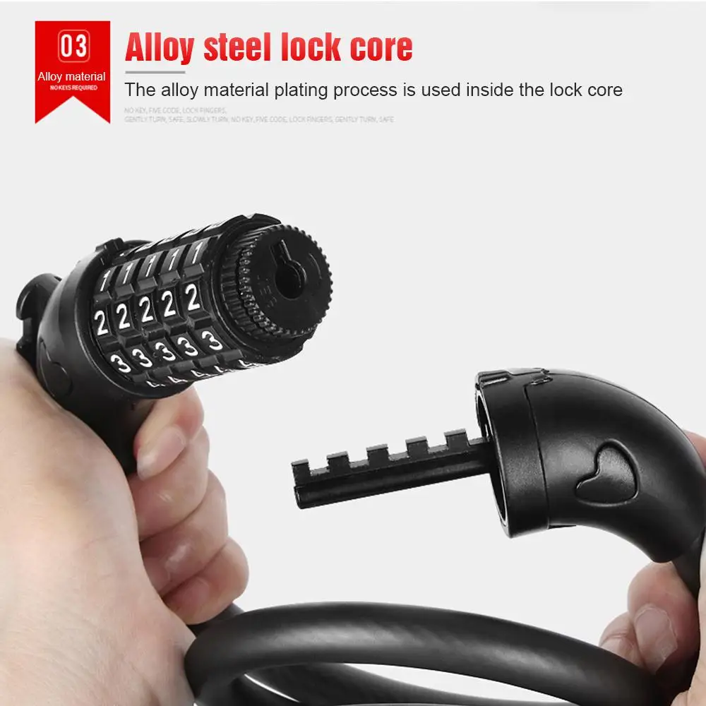 Bicycle Code Lock Password 1.2m Portable Bike Combination 5 Digit Bicycle Lock Five-Digit Anti-Theft Combination Lock
Bicycle Code Lock Password 1.2m Portable Bike Combination 5 Digit Bicycle Lock Five-Digit Anti-Theft Combination Lock