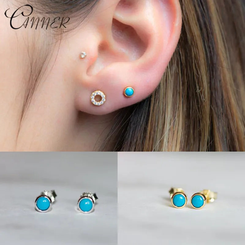 CANNER Boho Turquoises Stone Small Stud Earrings For Women Wedding Bohemian Jewelry 925 Sterling Silver Simple Round Earrings
CANNER Boho Turquoises Stone Small Stud Earrings For Women Wedding Bohemian Jewelry 925 Sterling Silver Simple Round Earrings