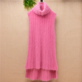 Female pink sweaters plush mink cashmere turtleneck clothes Angora rabbit fur Sleeveless pullover knitted jacket Vest
Female pink sweaters plush mink cashmere turtleneck clothes Angora rabbit fur Sleeveless pullover knitted jacket Vest