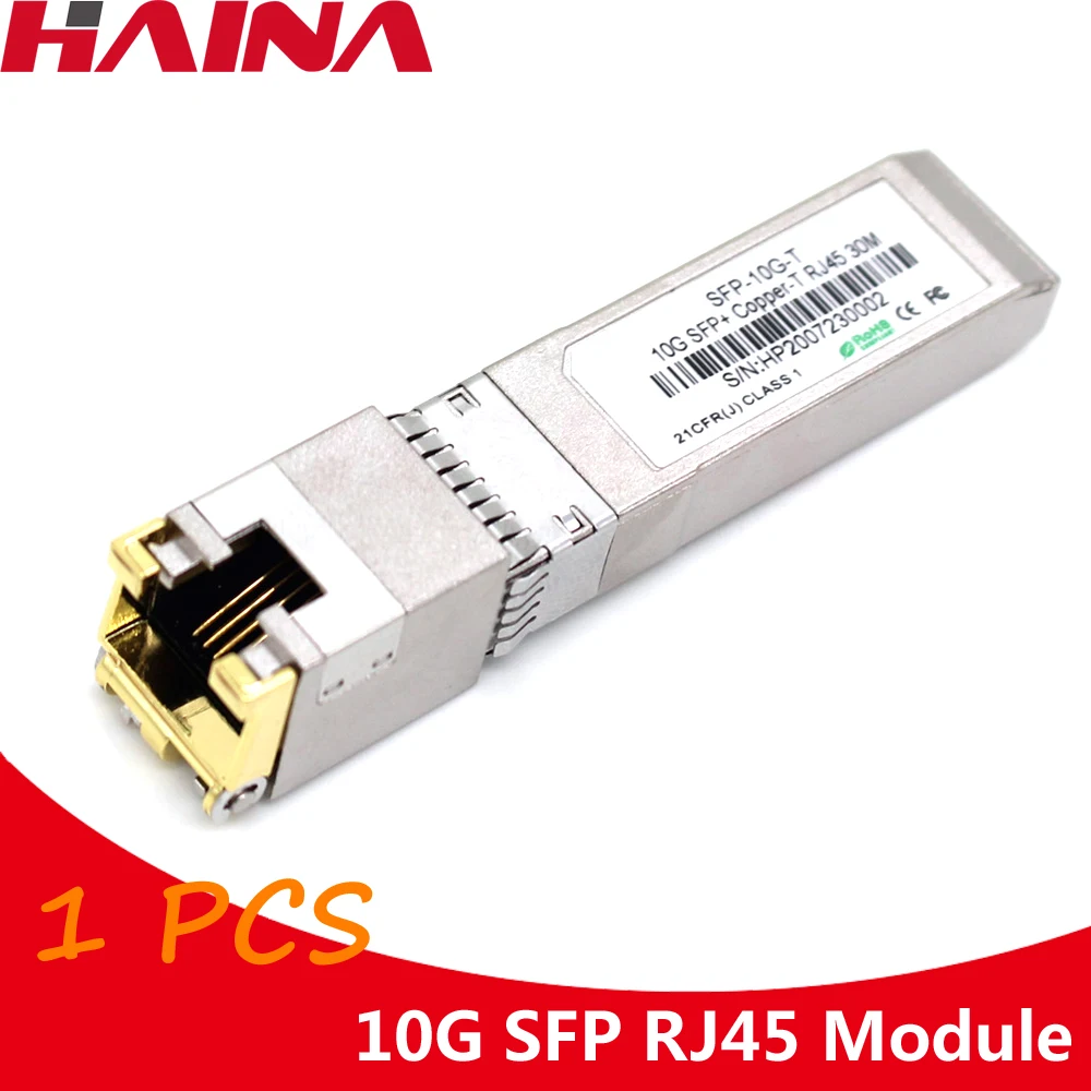 10G SFP RJ45 Copper 10GBASE-T SFP+ Copper RJ45 30m Transceiver Module Compatible For Cisco Mikrotik Extreme Moxa Juniper Netgear
10G SFP RJ45 Copper 10GBASE-T SFP+ Copper RJ45 30m Transceiver Module Compatible For Cisco Mikrotik Extreme Moxa Juniper Netgear