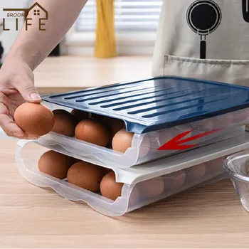 Semi-automatic Eggs Storage Box Refrigerator Transparent Drawer Kitchen Food Container Plastic Crisper Portable Egg Case Holder
Semi-automatic Eggs Storage Box Refrigerator Transparent Drawer Kitchen Food Container Plastic Crisper Portable Egg Case Holder