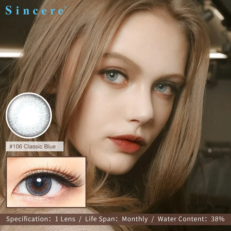 Sincere-vision 1pcs/box Classic Blue contact lens Colored Contact Lenses for eyes yearly degrees Myopia prescription
Sincere-vision 1pcs/box Classic Blue contact lens Colored Contact Lenses for eyes yearly degrees Myopia prescription
