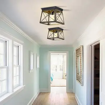 Farmhouse Light Fixture Industrial Retro Ceiling Light Semi Flush Mount Ceiling Fixture One-Light Rectangle Ceiling Lamp
Farmhouse Light Fixture Industrial Retro Ceiling Light Semi Flush Mount Ceiling Fixture One-Light Rectangle Ceiling Lamp